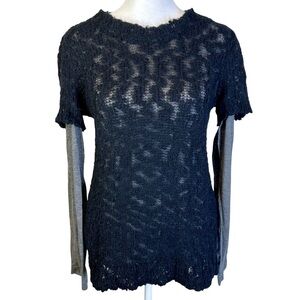 Jason Wu Cashmere Blend Sweater with Merino Blend Long Sleeve Tee Size S